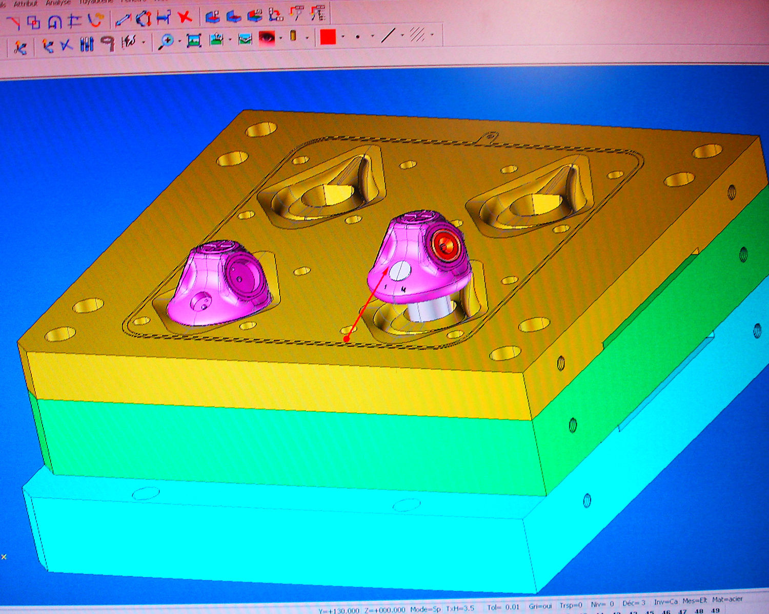 Plan 3D d'un moule en DAO